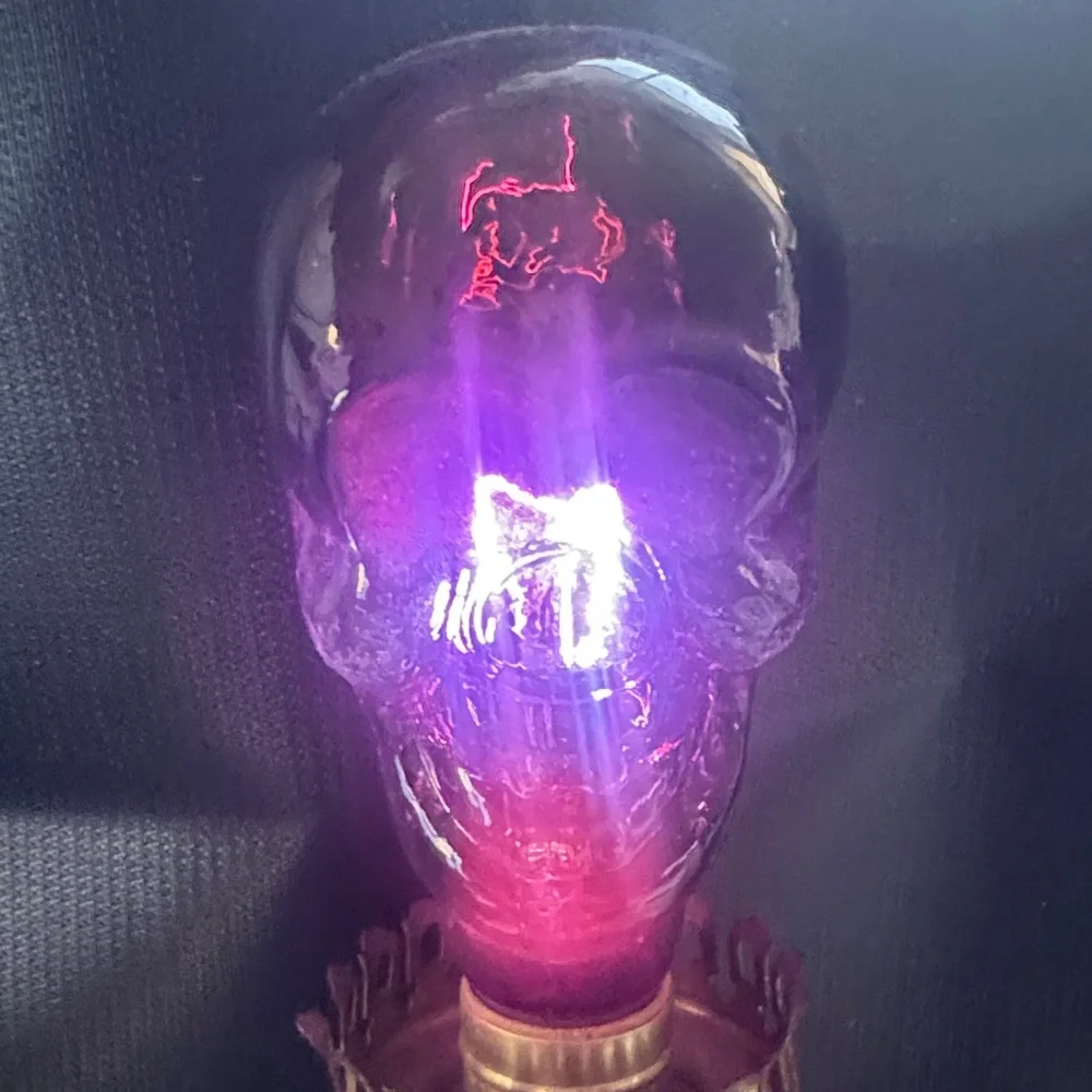 Purple Skull Black Light Bulb